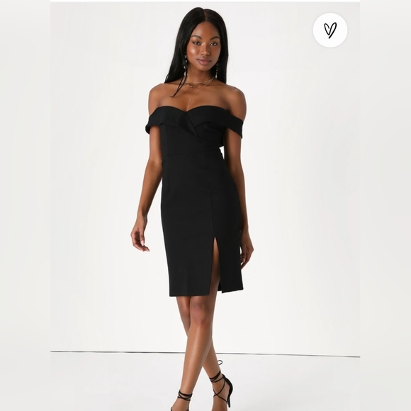 Lulu's Classic Off the Shoulder Glam Dress - Picture 2 of 7